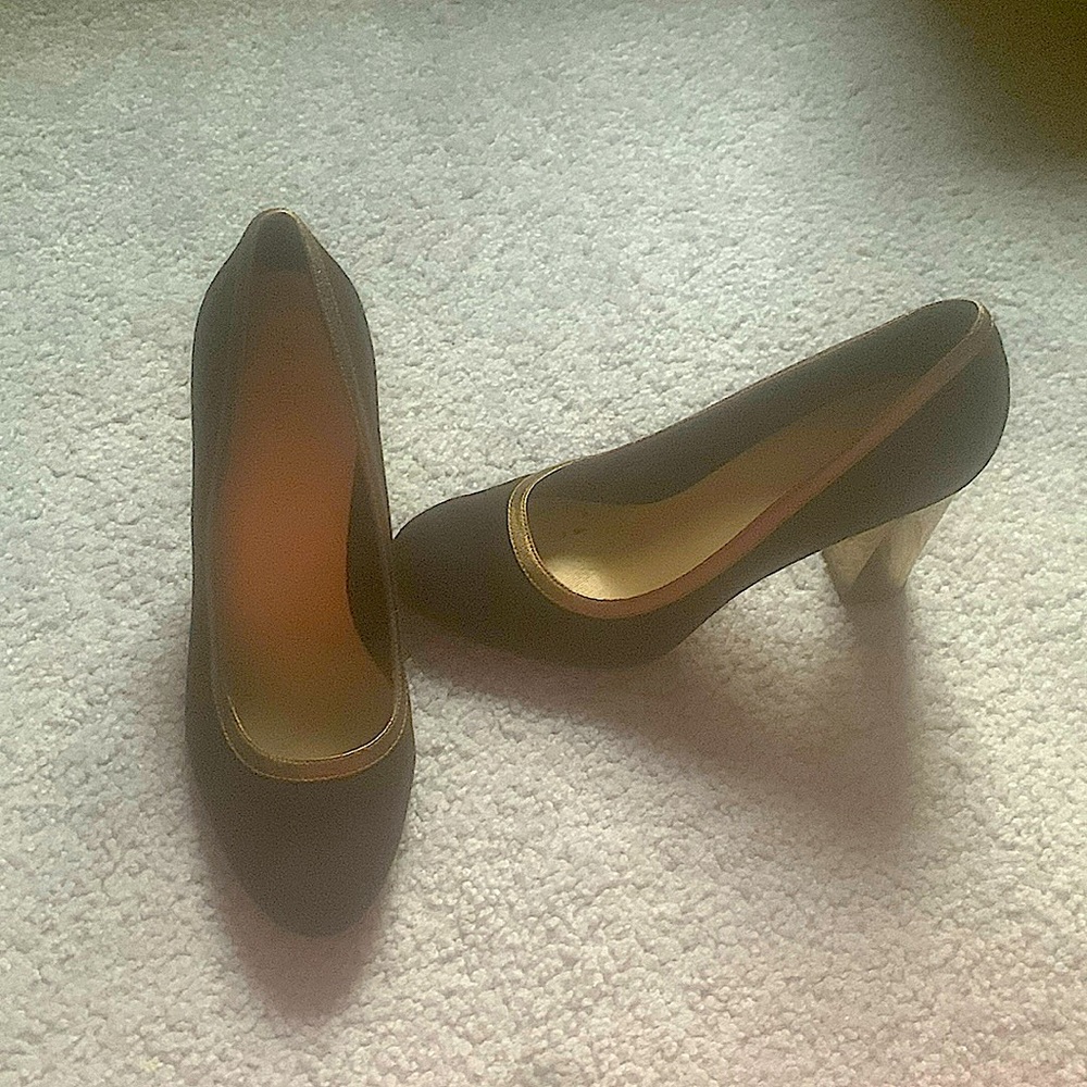 Black and gold Cole Haan heels